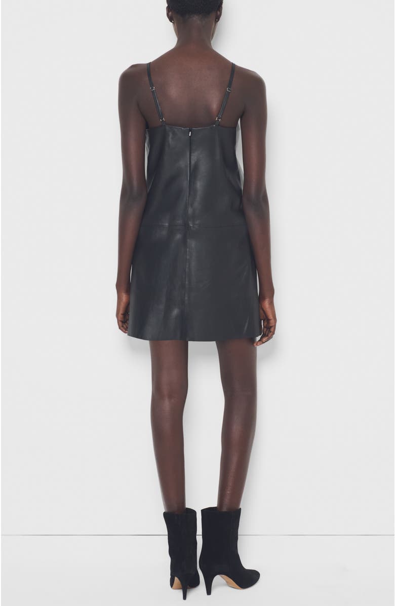 AS by DF Ryder Upcycled Leather Dress, Alternate, color, Black