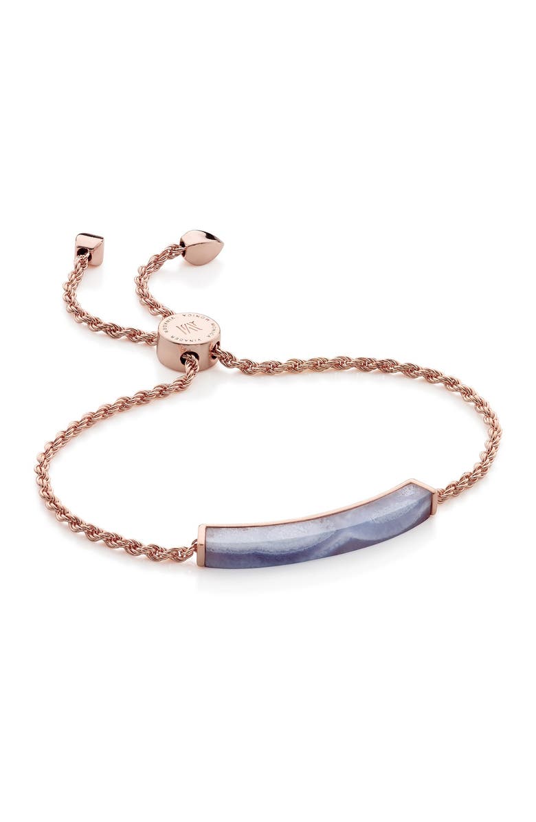 Monica Vinader Engravable Linear Semiprecious Stone Friendship Bracelet, Main, color,