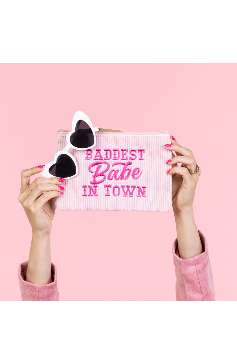 Totalee Gift Baddest Babe In Town Corduroy Bag Polyester Pink, Alternate, color, Pink