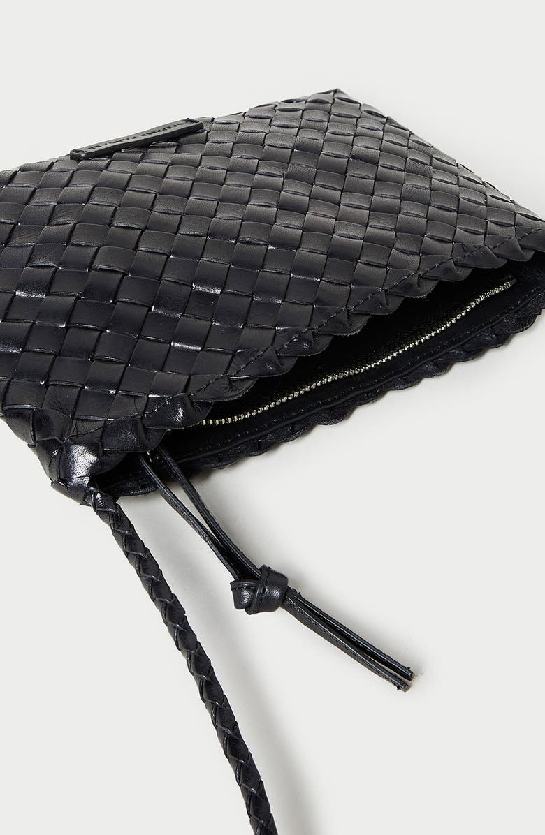 Loeffler Randall Marison Woven Leather Crossbody Pouch, Alternate, color, Black