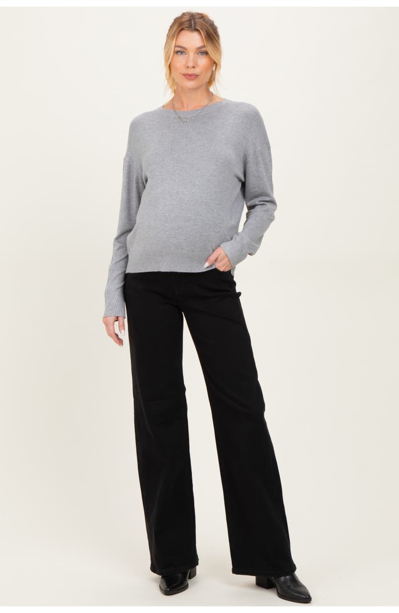 PinkBlush Classic Wide Leg Maternity Jeans, Main, color, Black