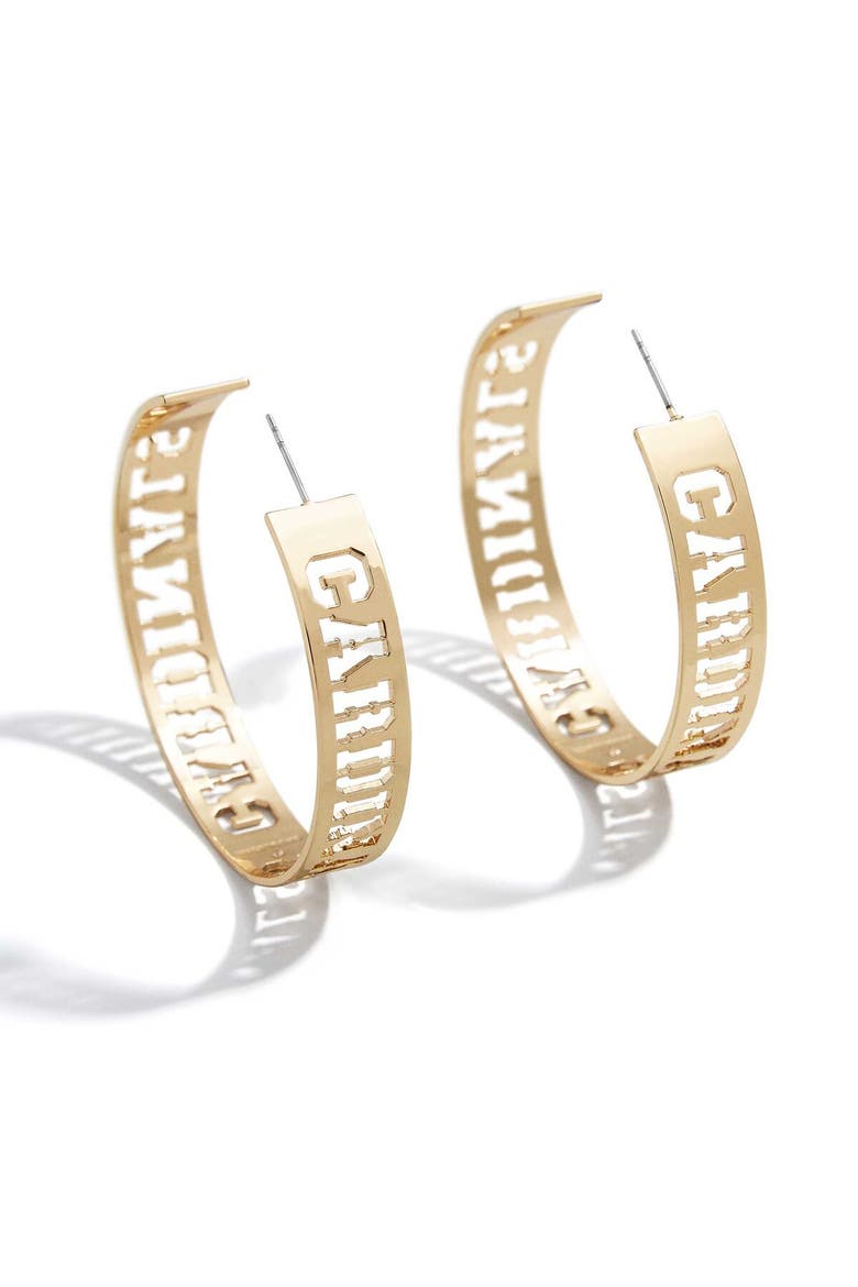 x Baublebar St. Louis Cardinals Large Cutout Hoop Earrings, Main, color, Gold