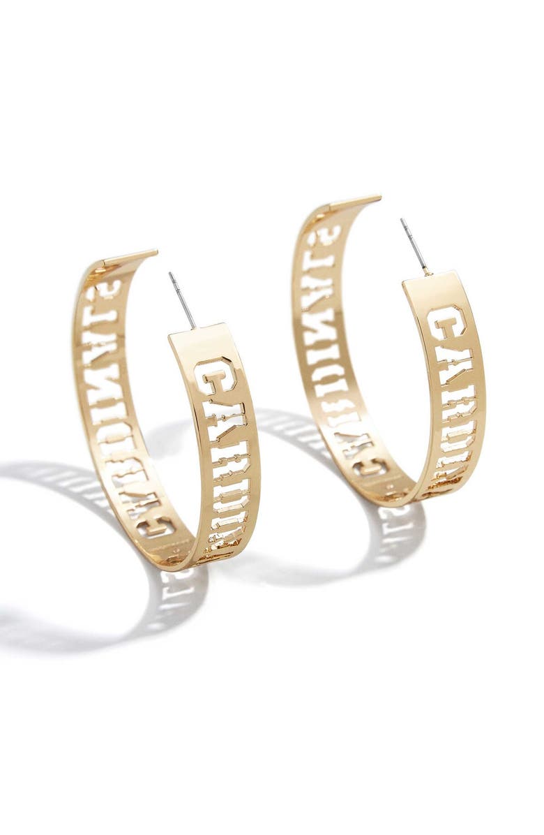 WEAR by Erin Andrews x Baublebar St. Louis Cardinals Large Cutout Hoop Earrings, Main, color, Gold