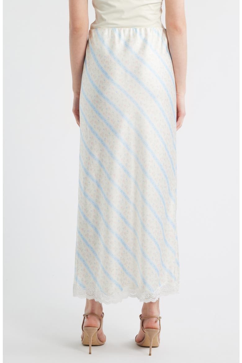Kalo Floral Lace Trim Skirt, Alternate, color, COTTON SKIES