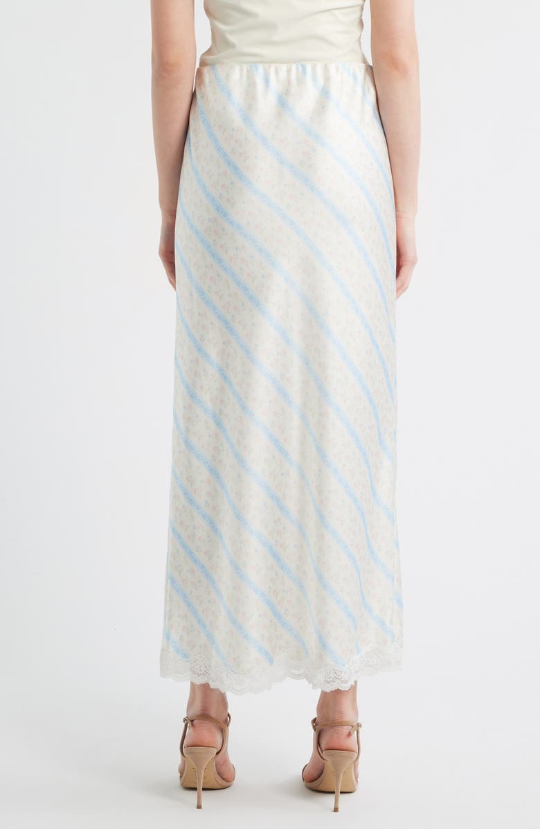 LoveShackFancy Kalo Floral Lace Trim Skirt, Alternate, color, Cotton Skies