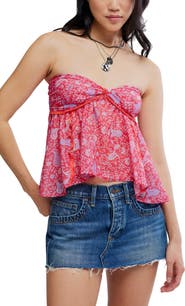 Free People Malia Floral Paisley Babydoll Top