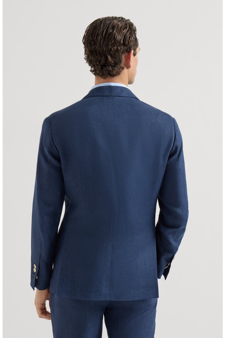 Linen deconstructed blazer, Alternate, color, Navy Blue