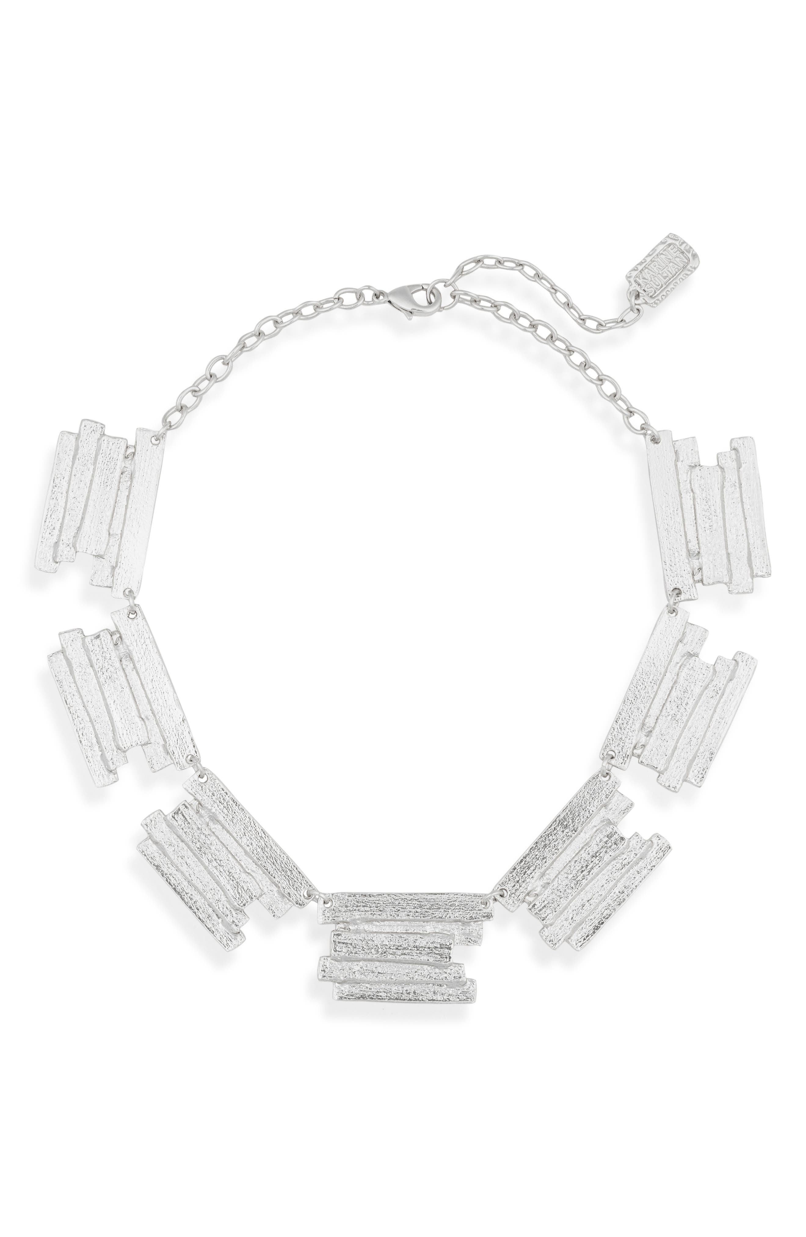 Karine Sultan Brushed Bar Statement Necklace