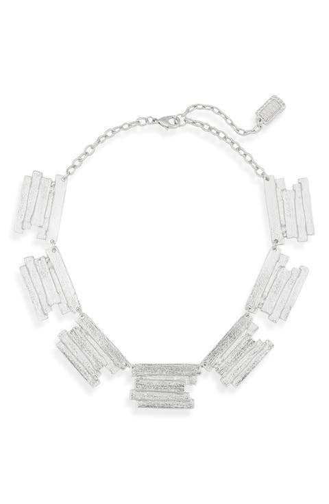 Brushed Bar Statement Necklace