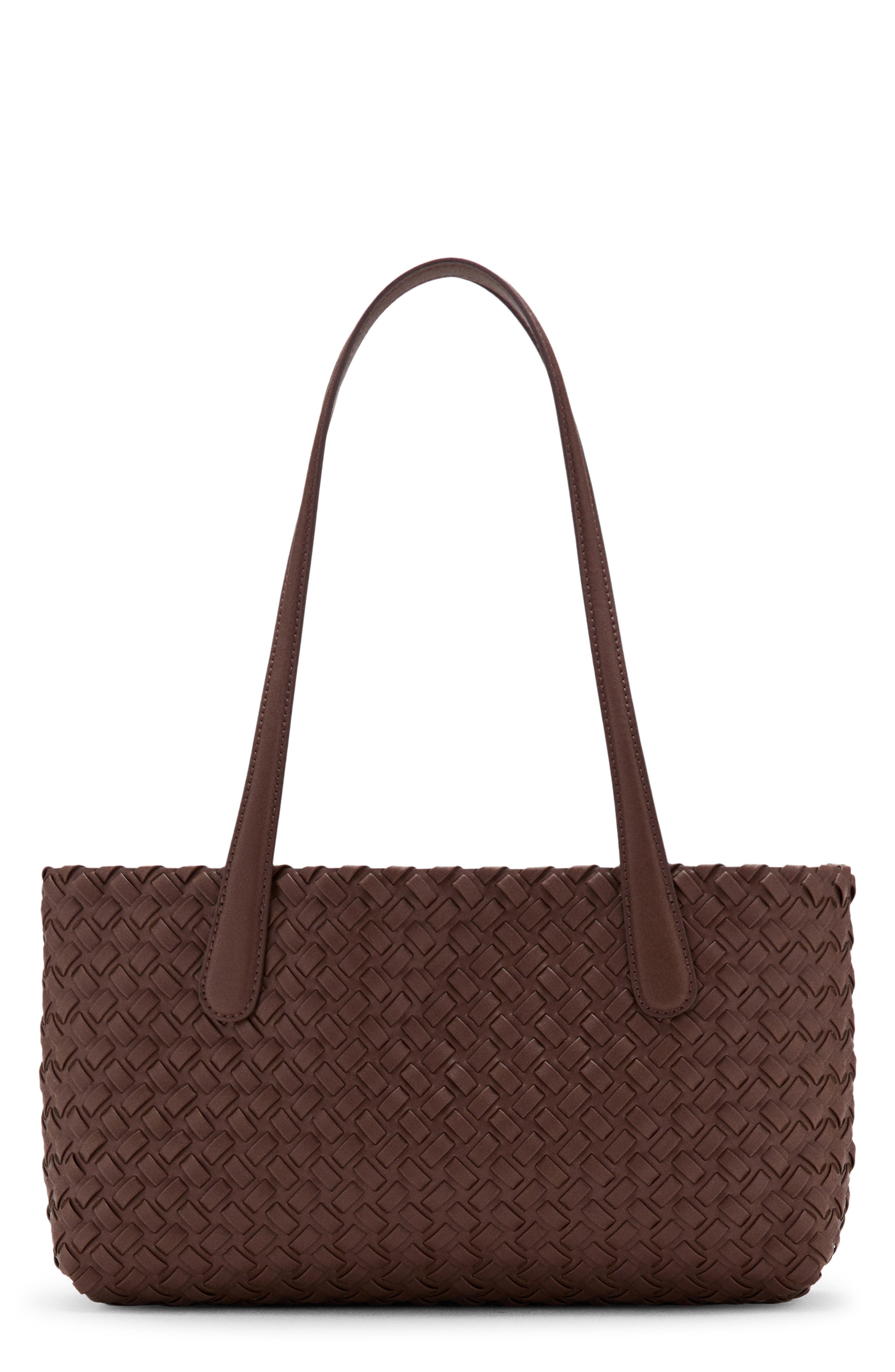 Braided Faux Leather Tote Bag, Main, color, BROWN