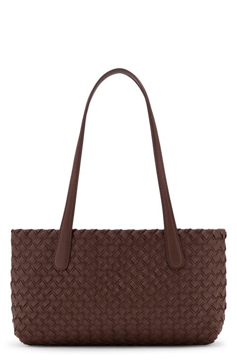 Braided Faux Leather Tote Bag