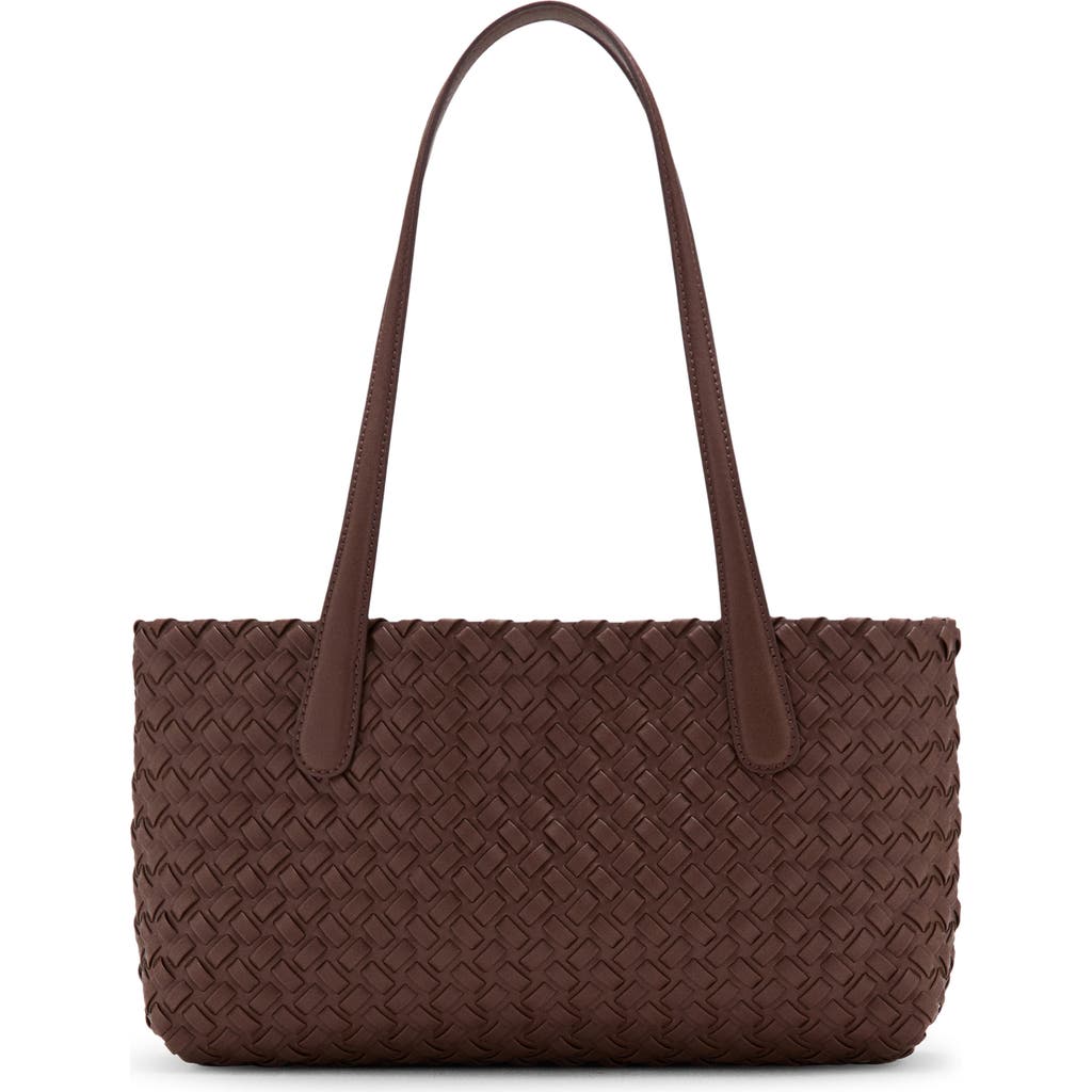 MANGO Braided Faux Leather Tote Bag in Brown at Nordstrom