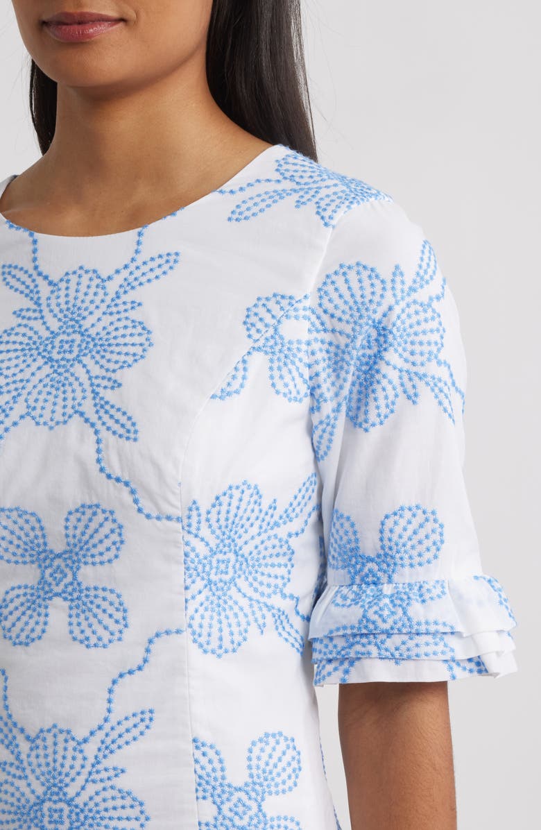 Lilly Pulitzer<sup>®</sup> Fiesta Embroidered Sheath Minidress, Alternate, color, Sun Washed Blue Al Fresco