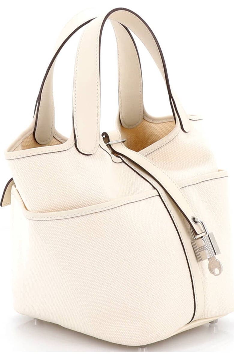 Pre-Owned Hermes Cargo Picotin Lock Bag Canvas and Swift PM, Alternate, color, Nata