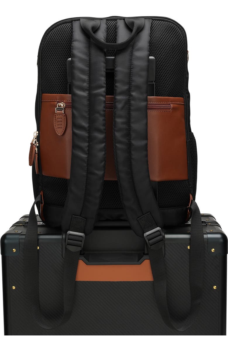 ELLE Luxe Journey 18L Twill and Vegan Leather Backpack, Alternate, color, Black