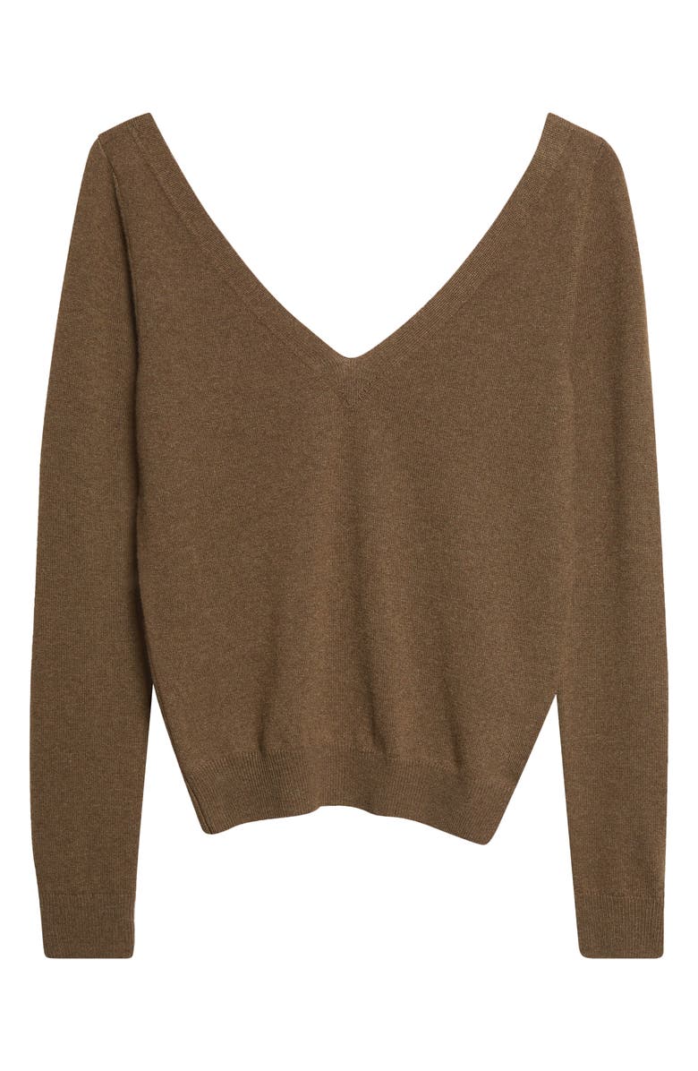 Saint Laurent Deep V-Neck Cashmere Sweater, Main, color, Khaki Militaire