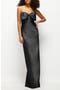 Bow Detail Strapless Satin Twill Column Gown