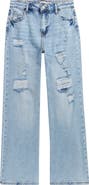 Tractr Kids' Destructed Wide Leg Jeans