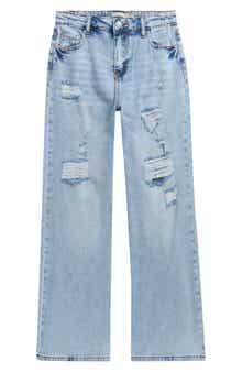 Kids' Destructed Wide Leg Jeans