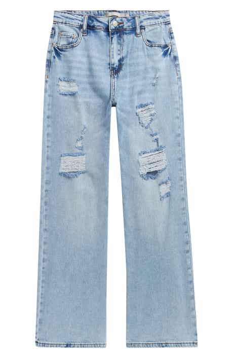 Kids' Destructed Wide Leg Jeans