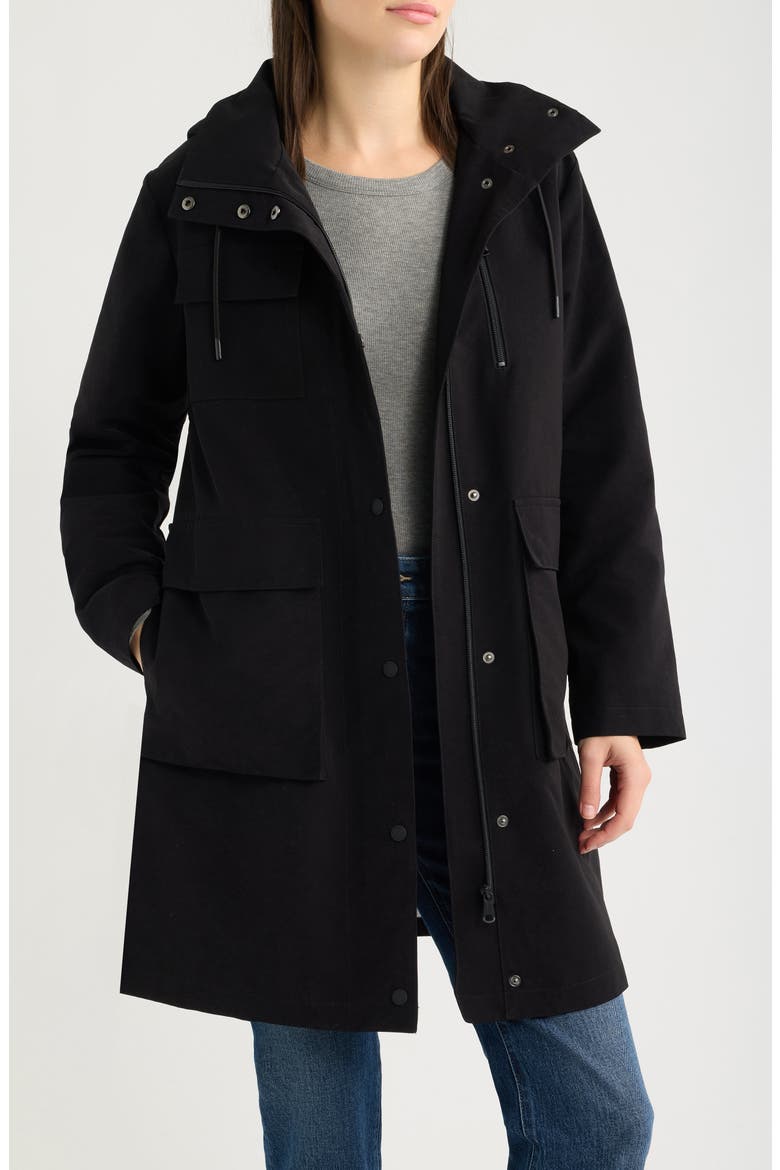Hooded Raincoat, Main, color, BLACK