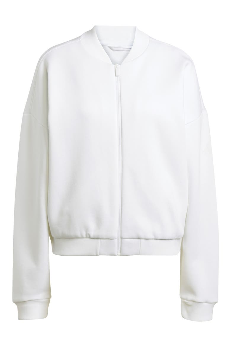 Fleece Bomber Jacket, Alternate, color, WHITE