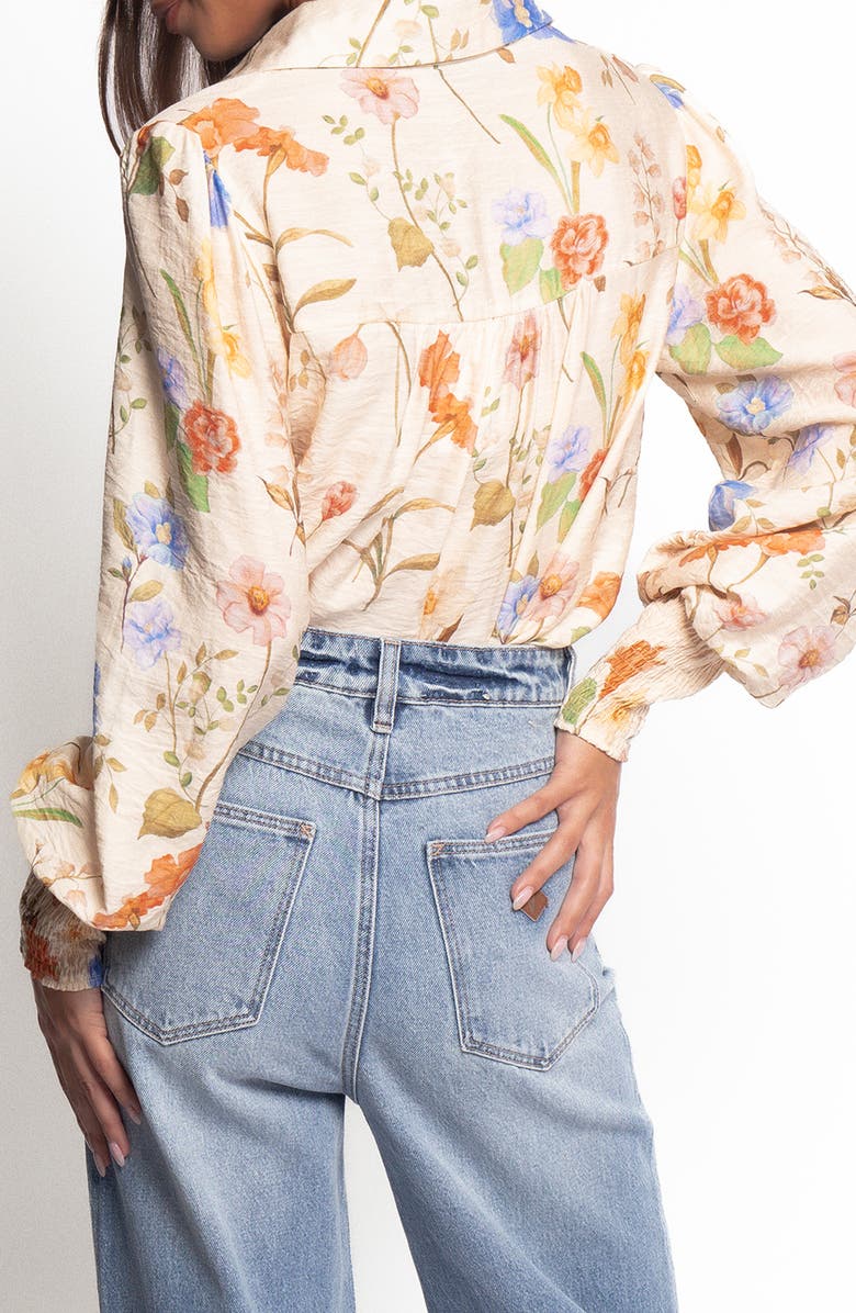 Petal & Pup Parsons Lace Trim Shirt, Alternate, color, White Floral