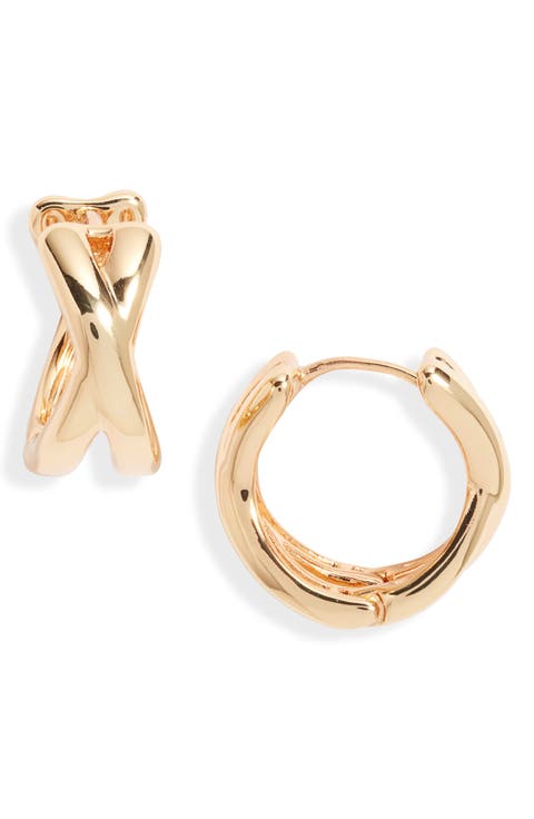 Demi Fine Crisscross Huggie Hoop Earrings