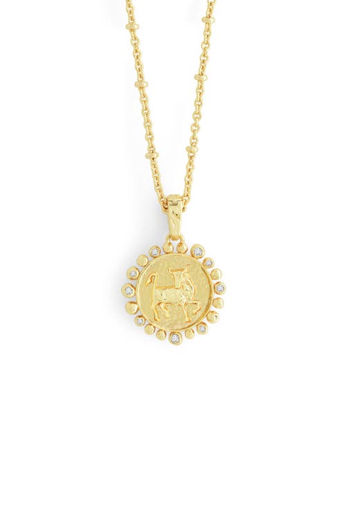 Anabel Aram Jewelry Zodiac Cubic Zirconia Pendant Necklace in Taurus 