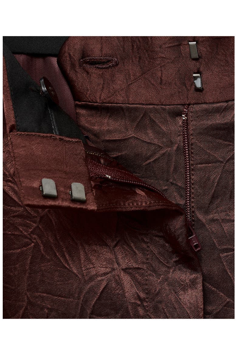 Crinkled Effect Straight Leg Pants, Alternate, color, CHOCOLATE