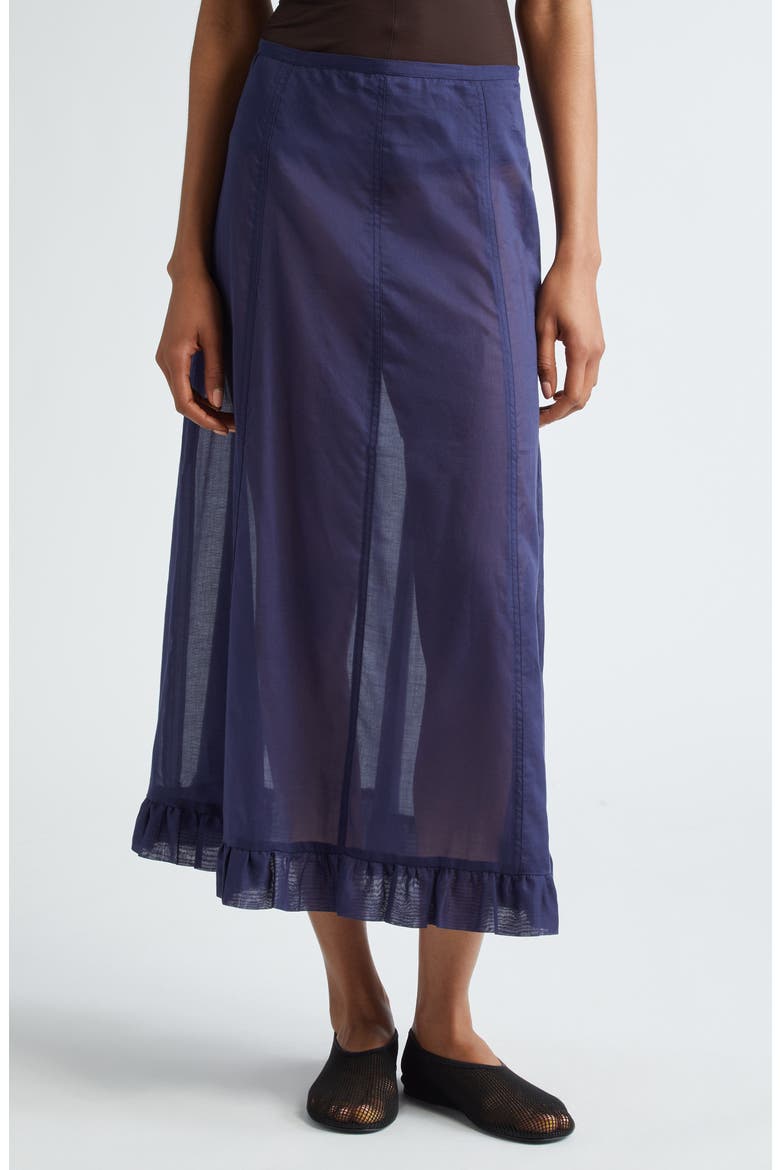 Andolini Low Rise Organic Cotton Skirt, Main, color, NAVY