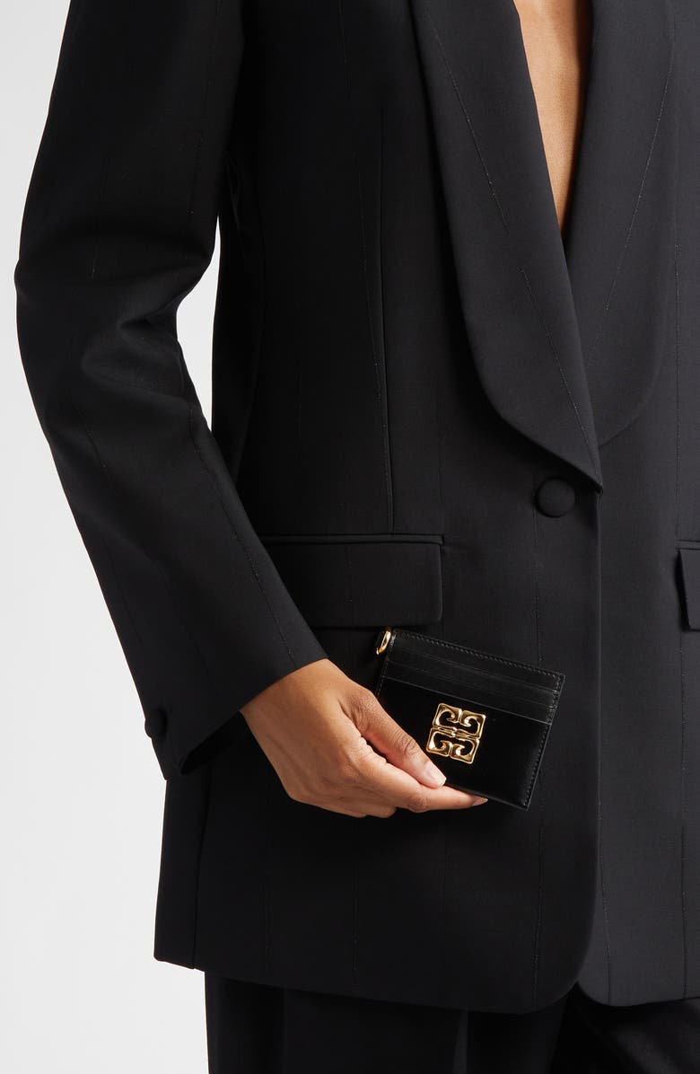 Givenchy Voyou Leather Card Case, Alternate, color, Black