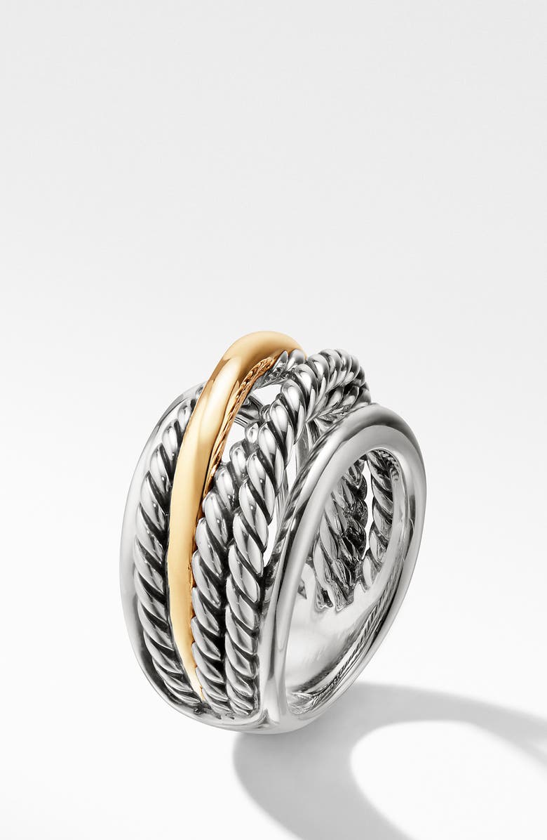 David Yurman Crossover Narrow Two-Tone Stacked Ring, Alternate, color,