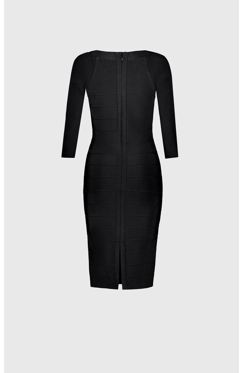Herve Leger Square Neck Icon Dress, Alternate, color, Black
