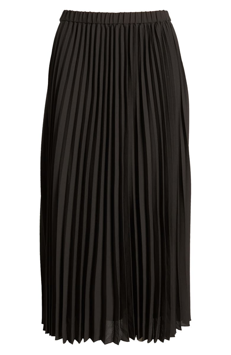 Anne Klein Pull-On Pleated Skirt, Alternate, color, Anne Black