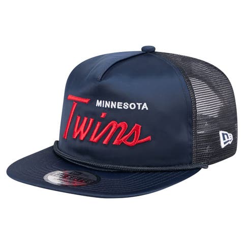 Men's New Era Navy Minnesota Twins Retro Satin Script Golfer Adjustable Hat