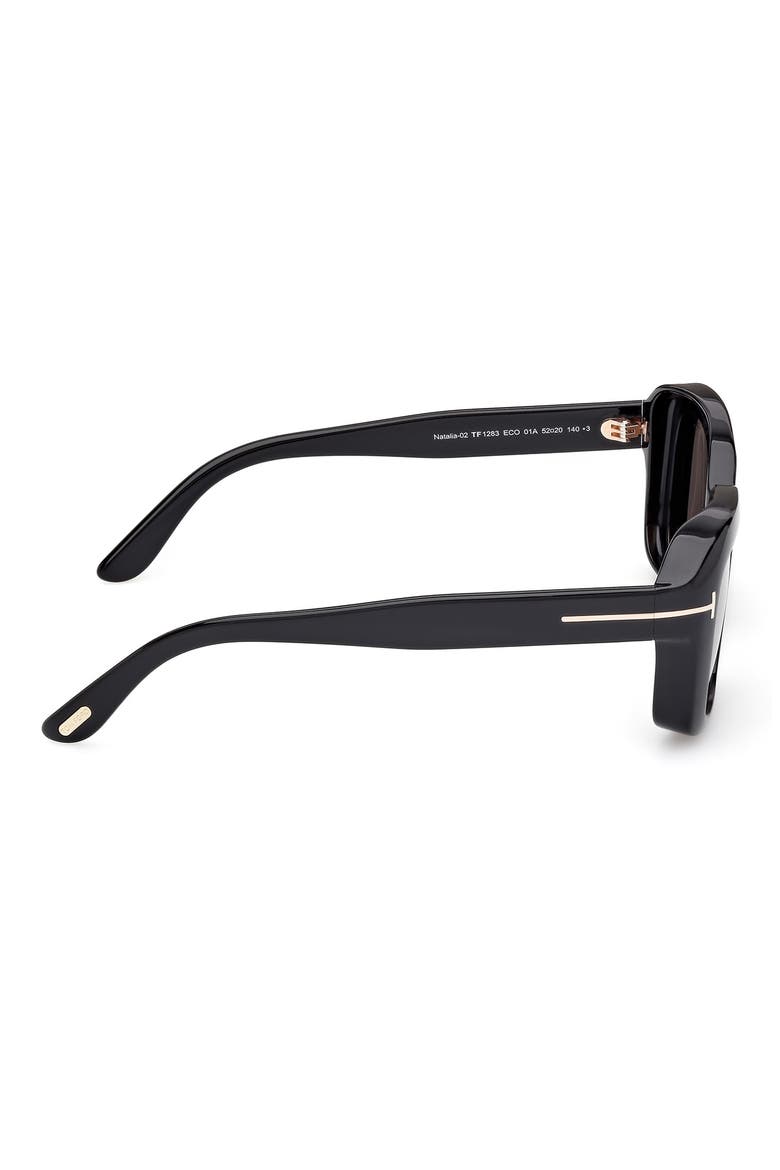 Natalia 52mm Square Sunglasses, Alternate, color, SHINY BLACK/ ECO/ SMOKE LENSES