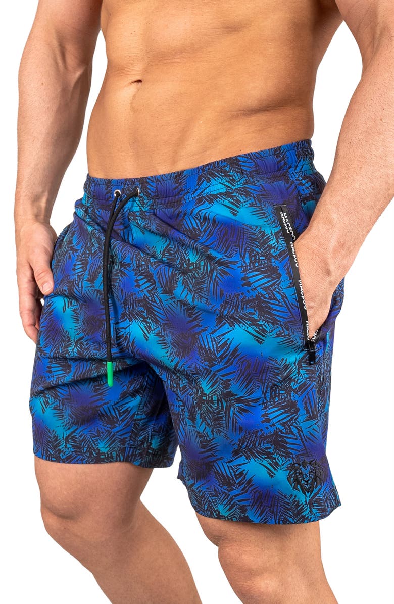 Maceoo Swim Lion Hosta Swim Trunks, Alternate, color, Blue