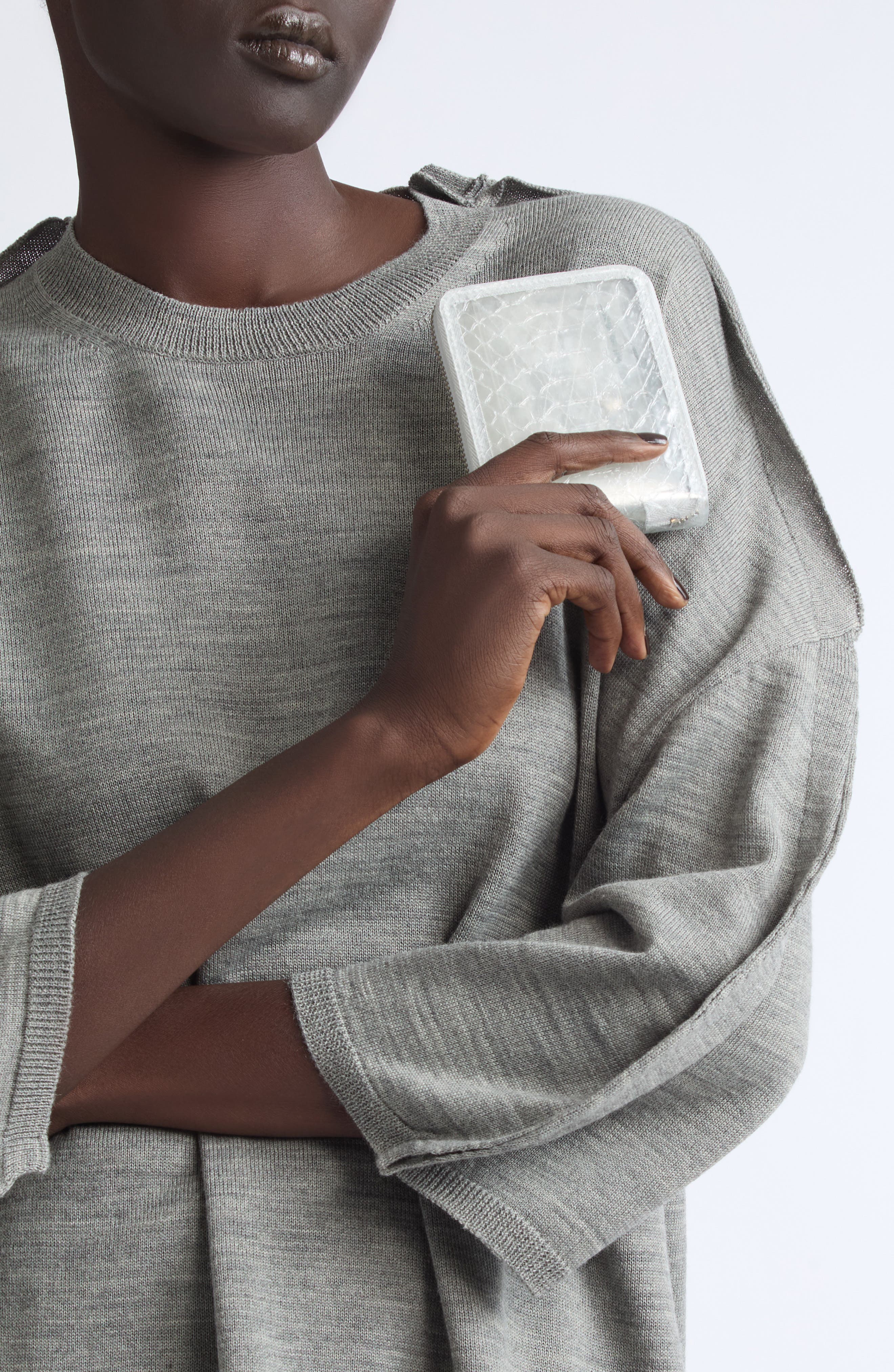 Comme des Garçons Clear Snakeskin Embossed Square Zip Around