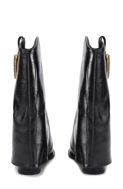 Kurt Geiger London Foldover Pointed Toe Bootie In Black