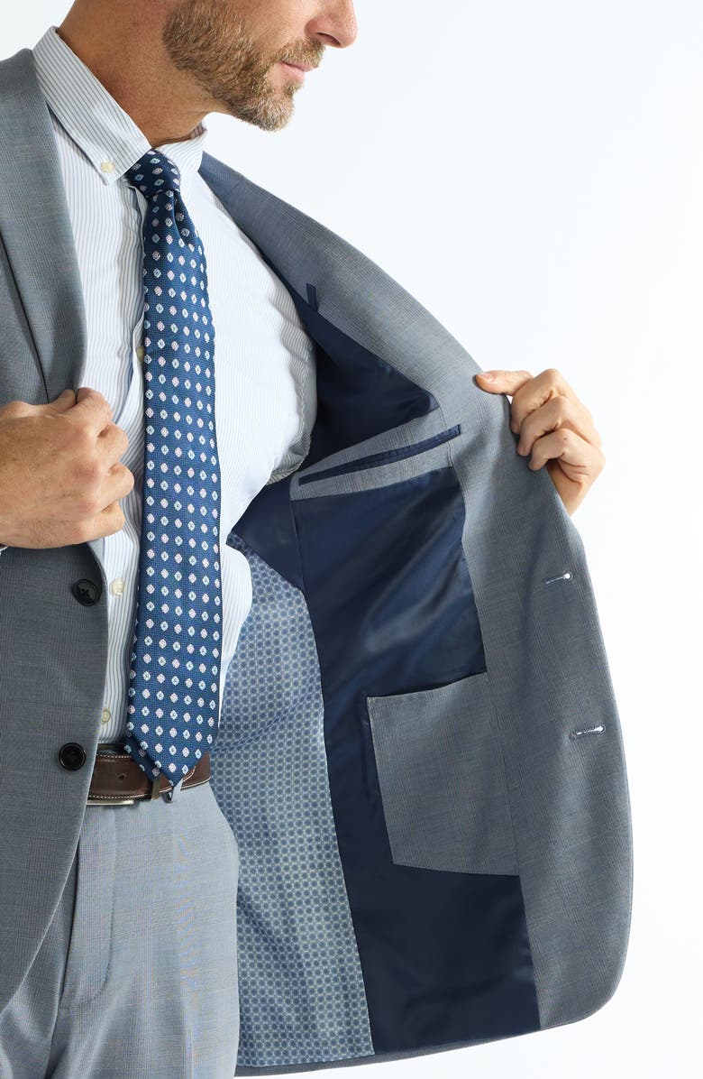 SAVILE ROW CO Hoxton Blue Plaid Stretch Suit, Alternate, color, Blue