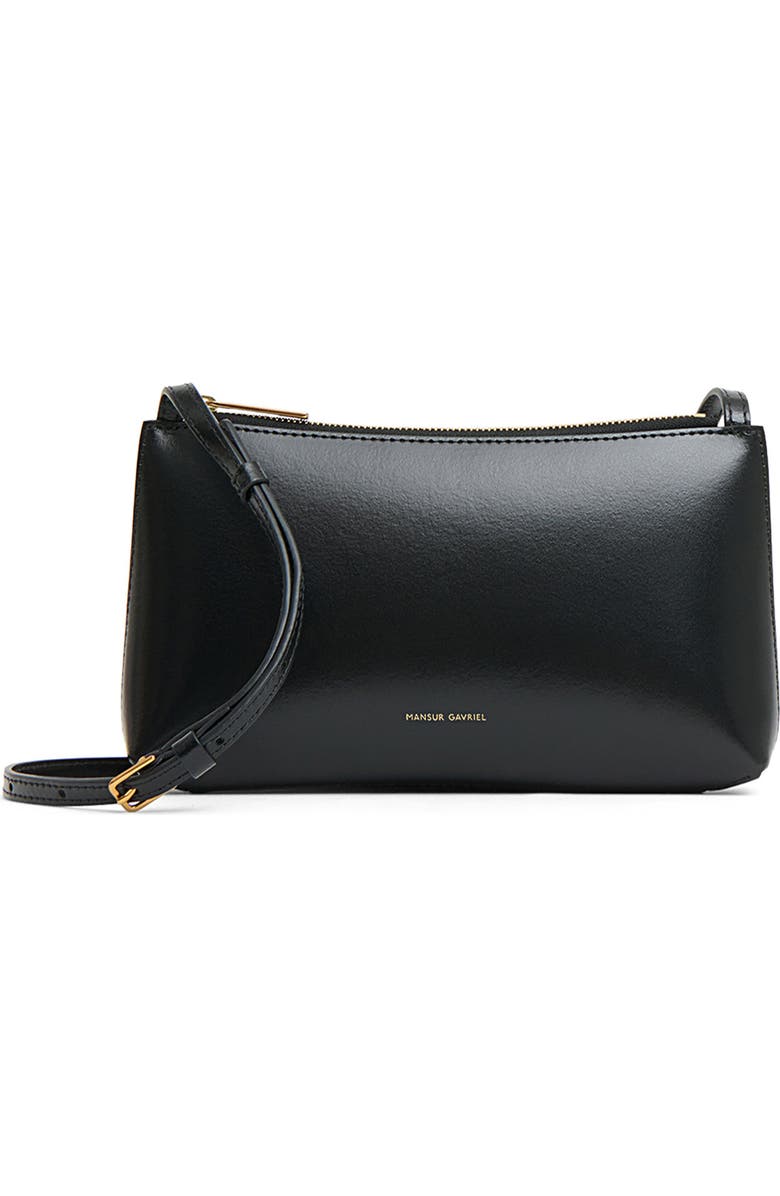Mansur Gavriel Mini Gaia Leather Crossbody Bag, Main, color, Black/ Flamma