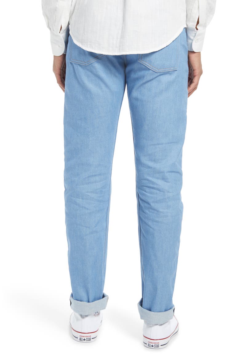 Naked & Famous Weird Guy Slim Fit Selvedge Jeans, Alternate, color, SUMMER SKY SELVEDGE