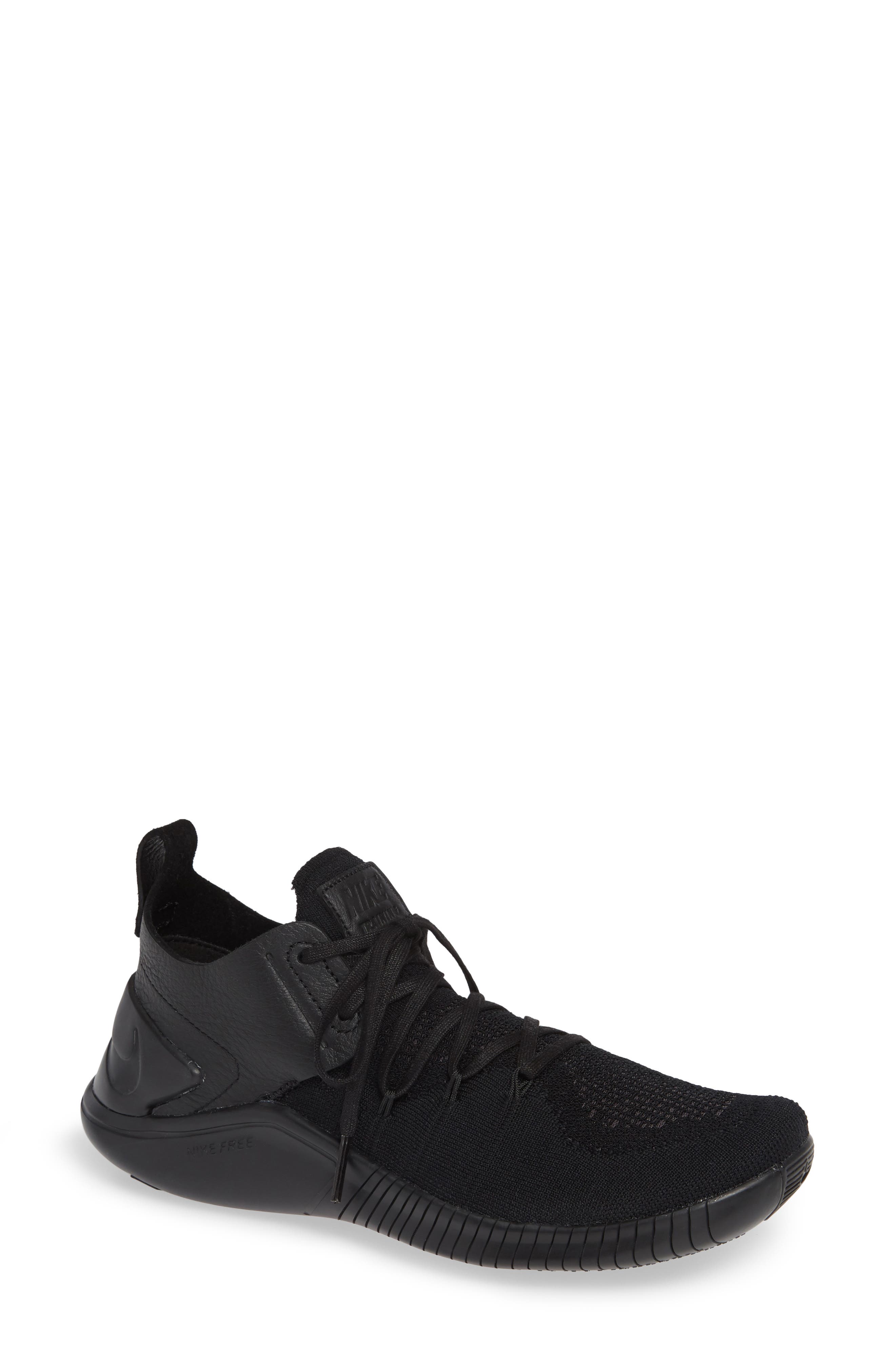 Free TR Flyknit 3 Training Shoe, Main, color, BLACK/ BLACK/ BLACK