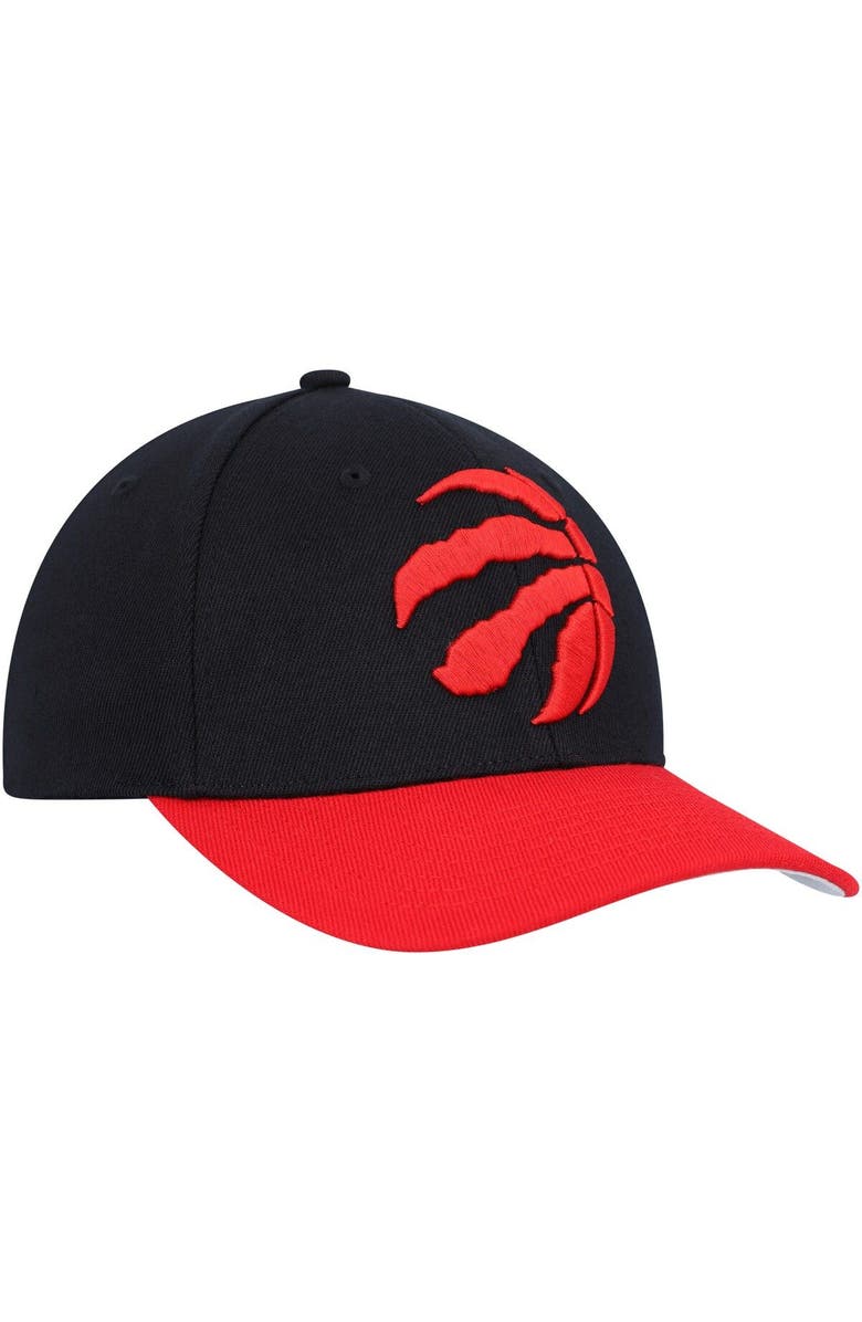 Mitchell & Ness Men's Mitchell & Ness Black/Red Toronto Raptors MVP Team Two-Tone 2.0 Stretch-Snapback Hat, Alternate, color, Black