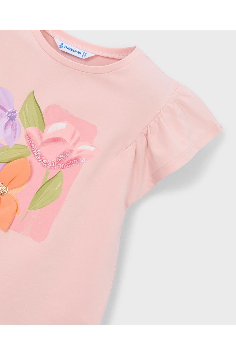 T-Shirt With Ruffled Sleeves, Alternate, color, Pink