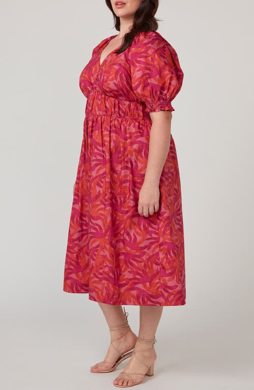 Estelle Wildberry Print Midi Dress In Purple