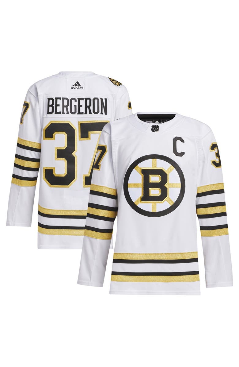 adidas Men's adidas Patrice Bergeron White Boston Bruins Away Primegreen Authentic Player Jersey, Alternate, color, 