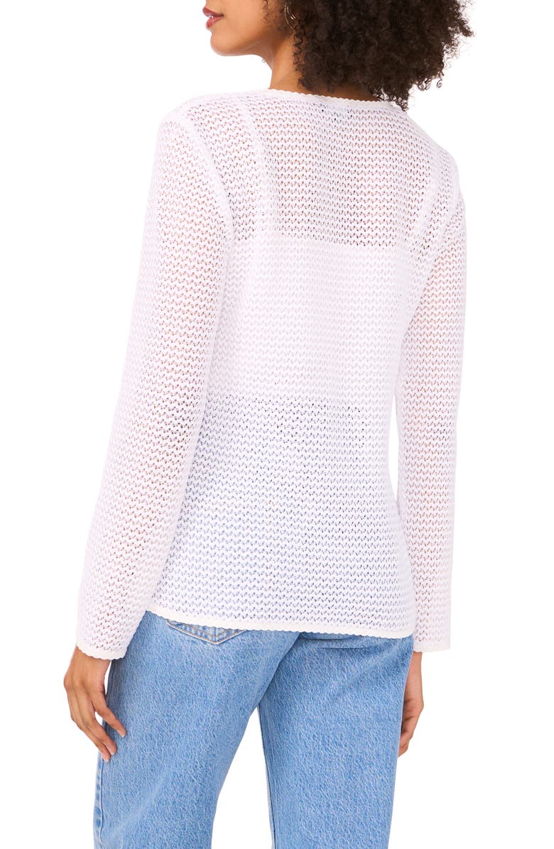 1.STATE Front Tie Open Knit Cardigan, Alternate, color, Ultra White