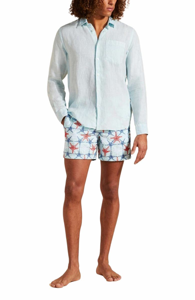 Vilebrequin Men's Linen Mineral Dye Shirt, Main, color, 